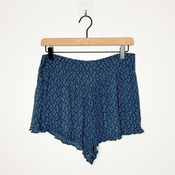 American Eagle Outfitters Flowy Pull On Boho Print Shorts‎ Blue Medium M - Picture 2 of 7